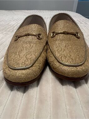 Sam Edelman Metallic Gold Horsebit Loafers